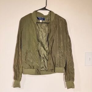 Francesca's Collections Khaki Bomber Jacket